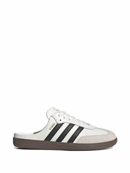 Papuci tip mules Adidas alb