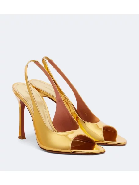 Sandale Amina Muaddi din piele slingback