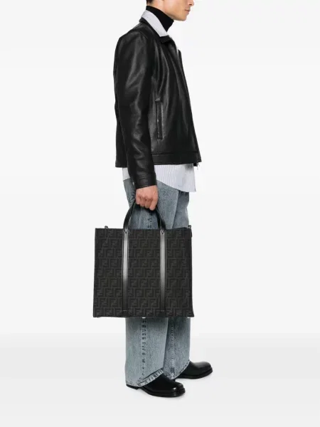 Geantă Fendi din jacard negru