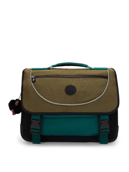 KIPLING Rucsac Preppy kaki / verde smarald negru