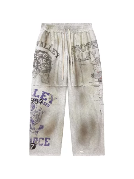 Pantaloni Vale cu imagine alergare gri