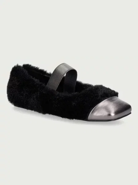 Koi Footwear balerina cipő MISTRAL FUR BALLET FLATS fekete