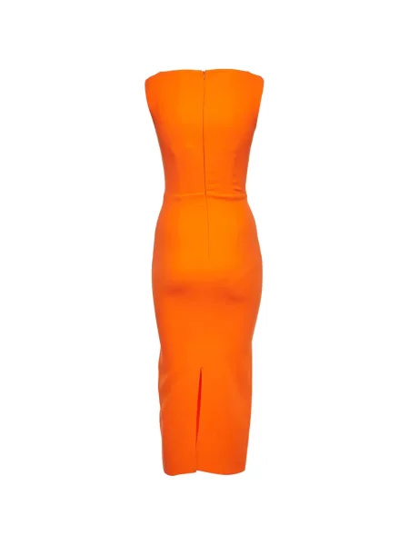 Rochie midi Alex Perry din crep portocaliu