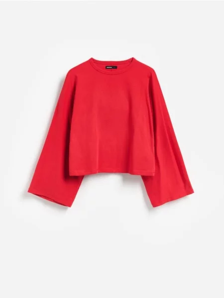Reserved Tricou cu mânecă lungă din roșu
