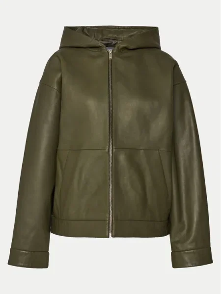 Geacă de piele verde