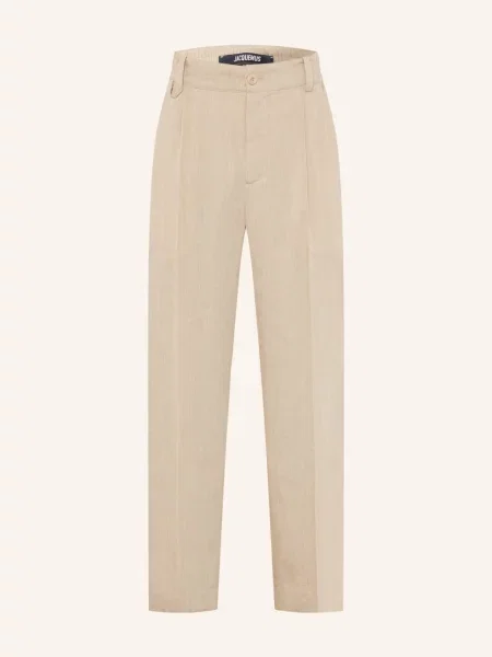 Jacquemus Kalhoty Le Pantalon Croisiere Regular Fit Z Lnu béžová