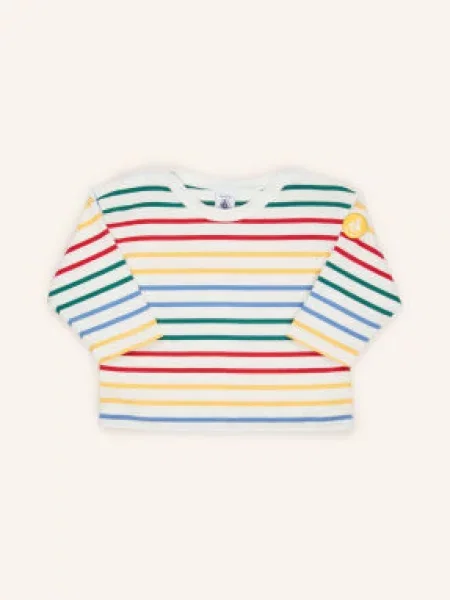Petit Bateau Tričko S Dlouhým Rukávem / červená / zelená bílá