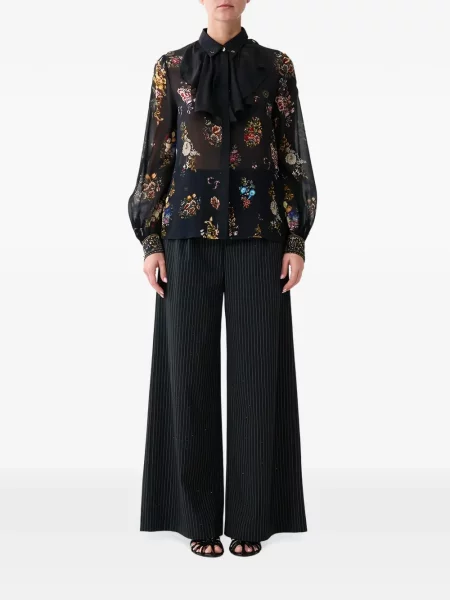 Bluză Camilla cu model floral cu imagine negru