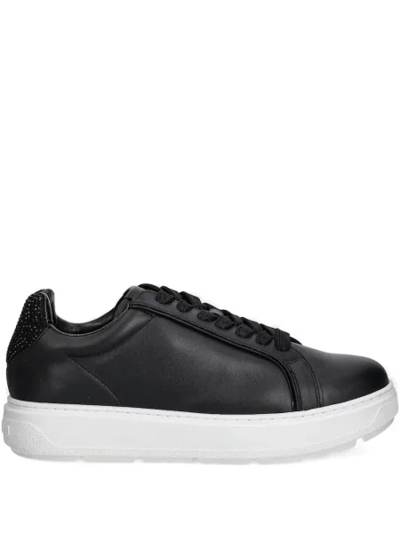 Sneakerși Love Moschino cu șireturi din dantelă negru