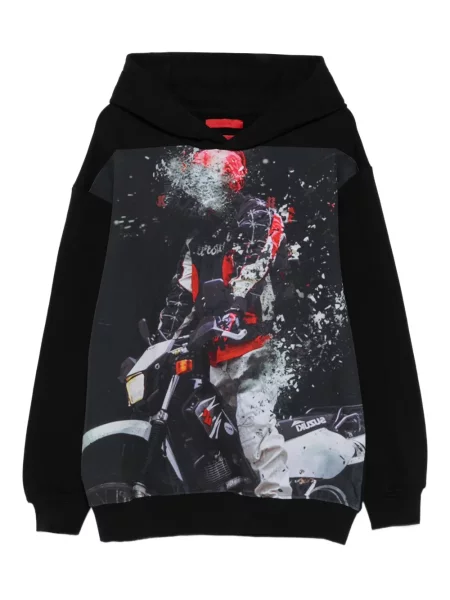 Majica s kapuljačom Kusikohc s printom crna