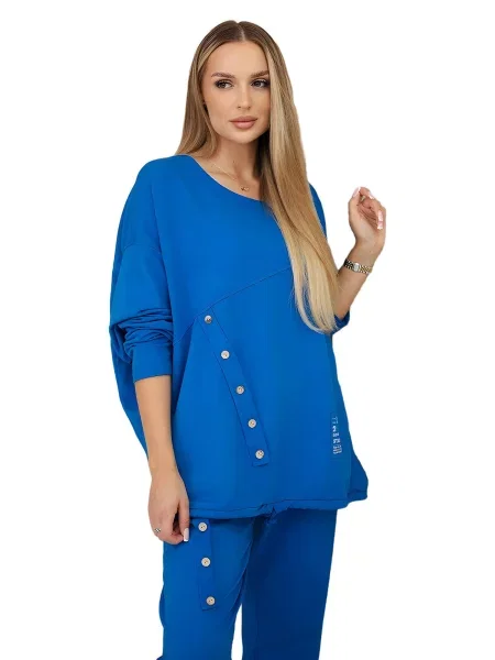Włoski Oversize komplet teplákové + kalhoty chrpově modrá