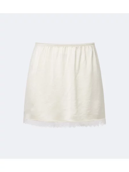 Fustă Leset din satin alb