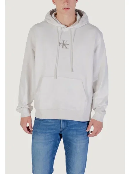 Calvin Klein Jeans Pulóver LS EU MICRO MONOLOGO HO Casual Fit bézs