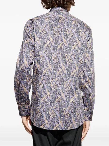 Cămașă Etro cu imagine cu model paisley violet