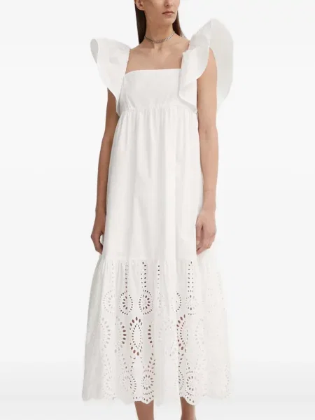 Odgovarati haljina Résumé s volanima bijela