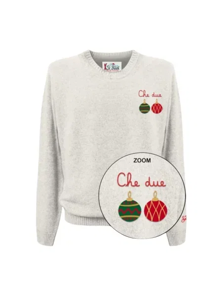 Sweter Mc2 Saint Barth wełniany beżowy
