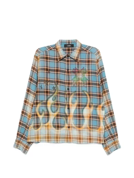 Cămașă Amiri de flanelă albastru