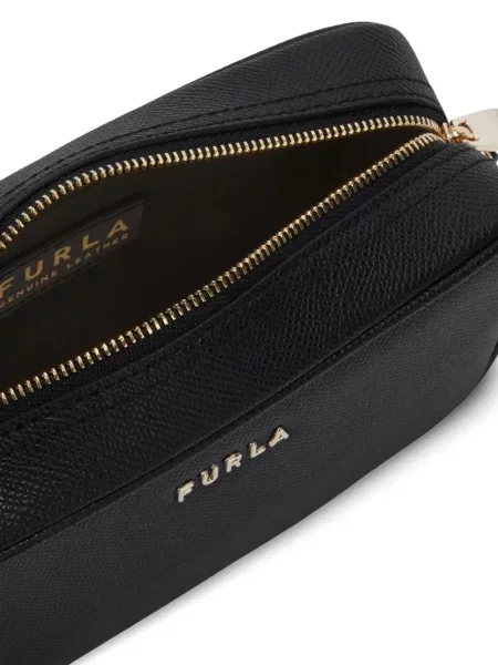 Τσάντα χιαστί Furla κλασική με αυτόγραφο μαύρο