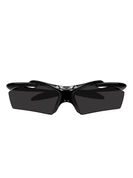 Lniane okulary przeciwsłoneczne Balenciaga czarne