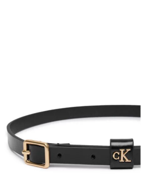 Calvin Klein Pas Square Buckle Ck Loop črna