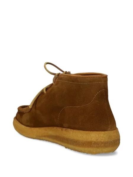 Botine Astorflex cu șireturi din piele de căprioară maro