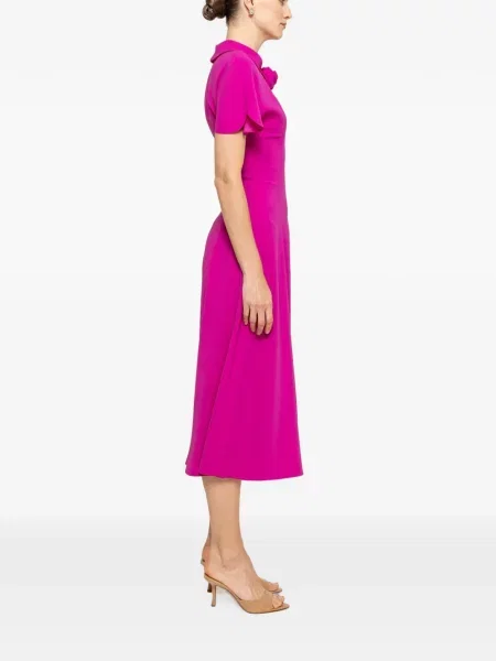 Rochie midi Nissa cu model floral roz