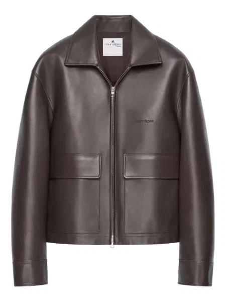 Geanta de piele Courreges maro