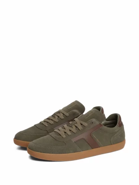 Sneakerși Tommy Hilfiger din piele de căprioară verde