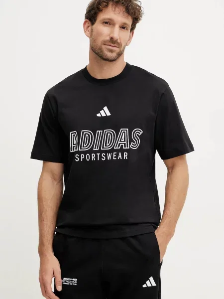 Тениска adidas M C HOT SPW T с принт черно