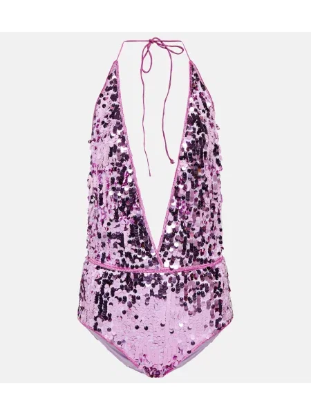Strój kąpielowy Osã©ree z dekoltem halter fioletowy