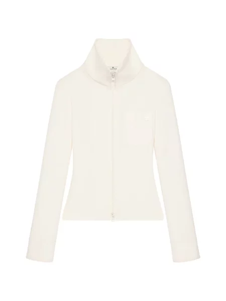 Cardigan Courreges din țesătură twill alb