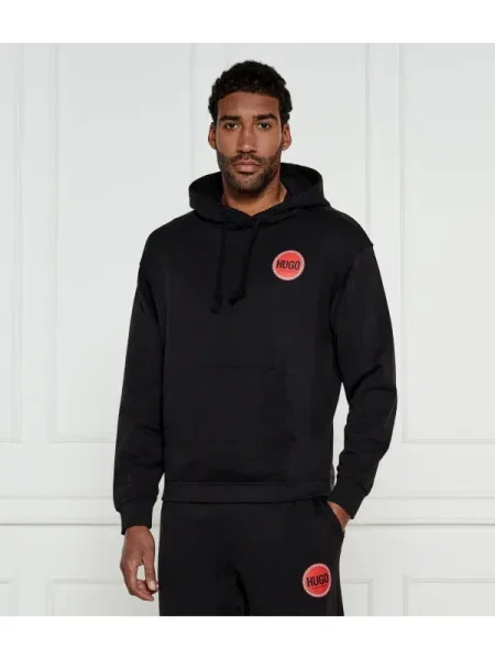 HUGO Hanorac Decrincio | Relaxed fit negru