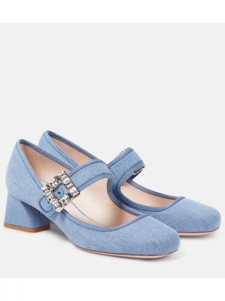 Pantofi cu toc Roger Vivier cu cataramă albastru