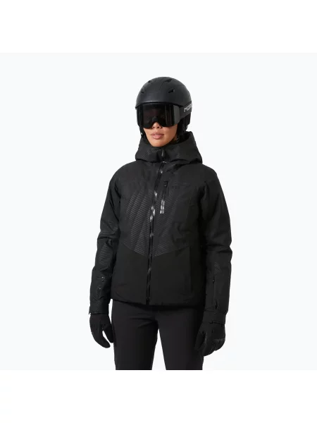 Geacă de schi pentru femei Helly Hansen Valdisere black embossed stripes negru
