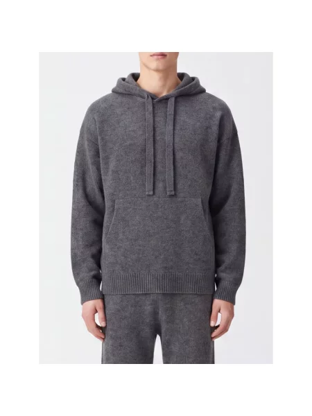 Sweter Laneus z kapturem szary