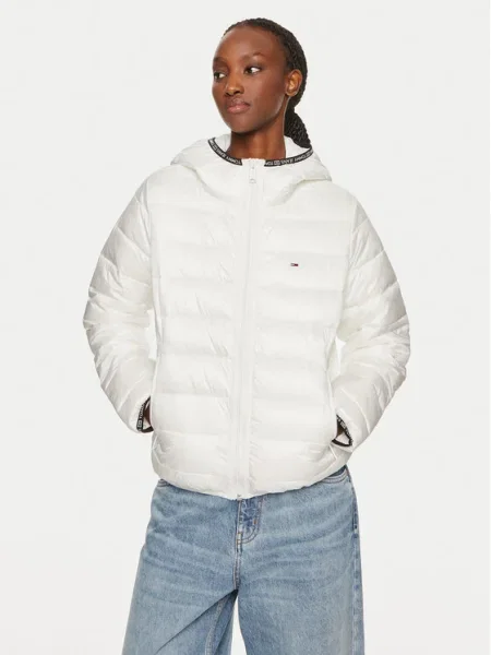 Tommy Jeans Geacă de iarnă Tape alb