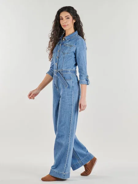 Morgan Salopetă Wide Leg albastru