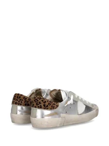 Sneakerși Philippe Model Paris cu imagine cu model leopard argintiu