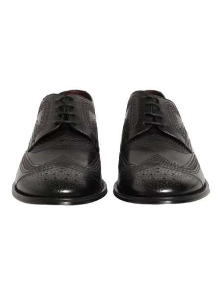 Oksfordy Dolce And Gabbana skórzany elegancki czarny