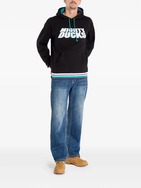 Hanorac cu glugă Mitchell & Ness cu cordon negru