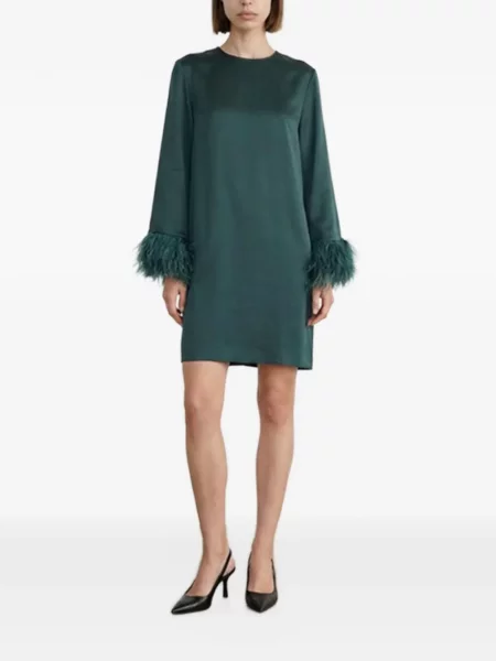 Rochie mini Antonelli cu pene verde