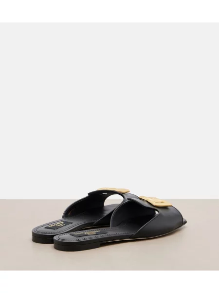 Papuci tip mules Dolce&gabbana din piele negru