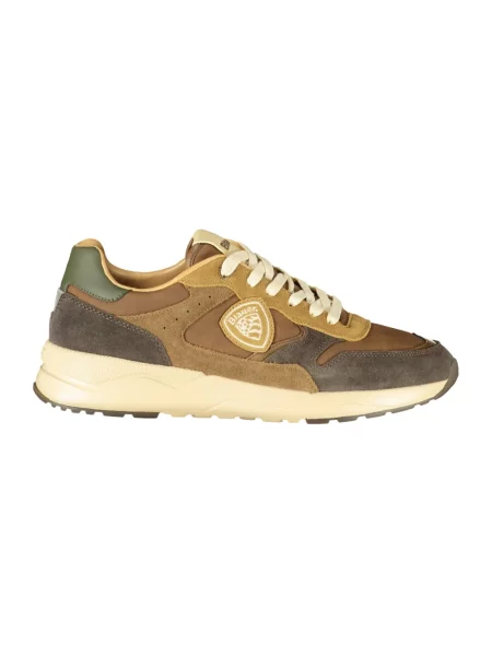 Sneakersy Blauer skórzane brązowe