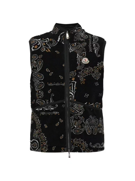 Reversibil vestă Moncler cu imagine cu model paisley negru