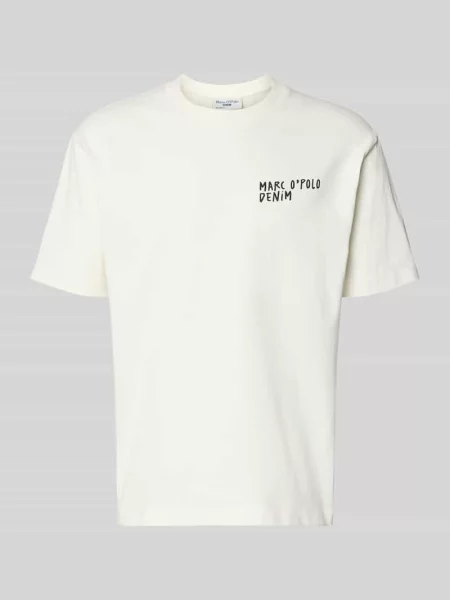 T-shirt o kroju relaxed fit z czystej bawełny Marc O'polo Denim biała