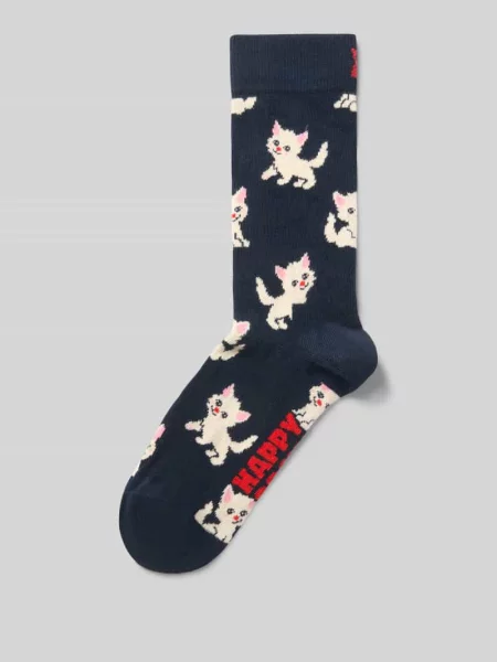 Skarpety z wyhaftowanym motywem model ‘Kitten’ Happy Socks granatowe