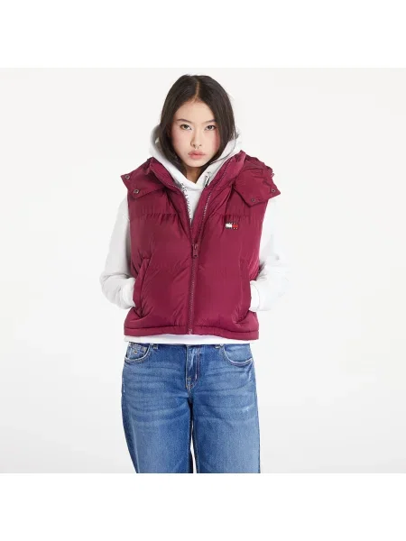 Tommy Jeans Vestă Alaska Vișiniu Cropped Fit