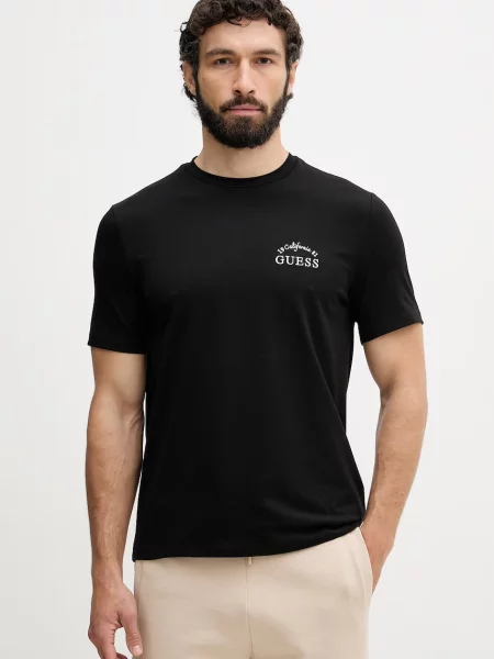 Guess T-shirt z bawełną STAN czarna