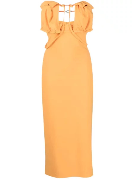 Rochie fără mâneci Jacquemus fără mâneci de costum portocaliu