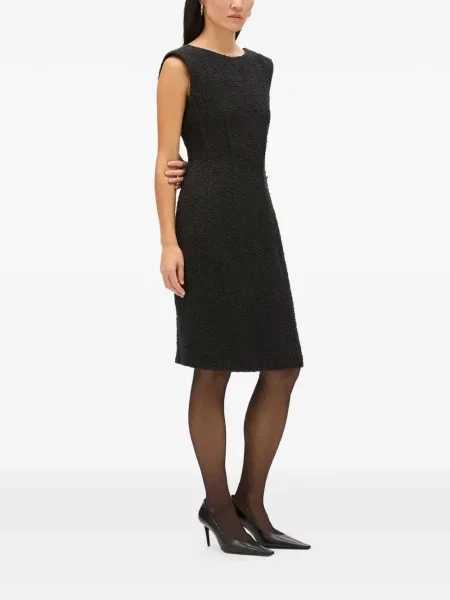 Rochie mini Another Tomorrow fără mâneci din tweed negru